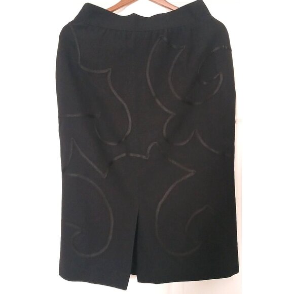 ESCADA by Margaretha Ley Skirt Womens 40 Black New Wool Classic Lined Germany - Picture 2 of 12